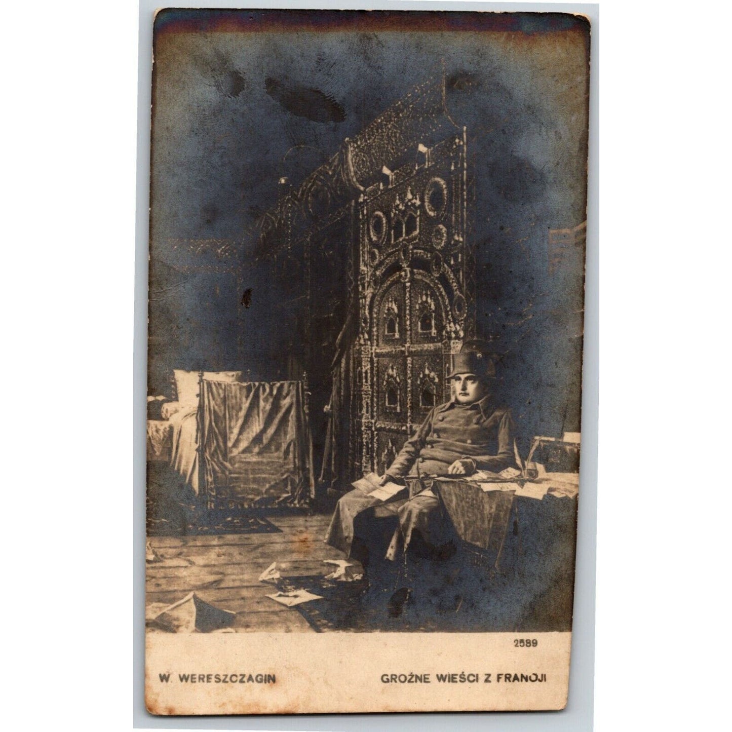 c1907-16 Polish Postcard Napoleon "Hazardous News From France"
