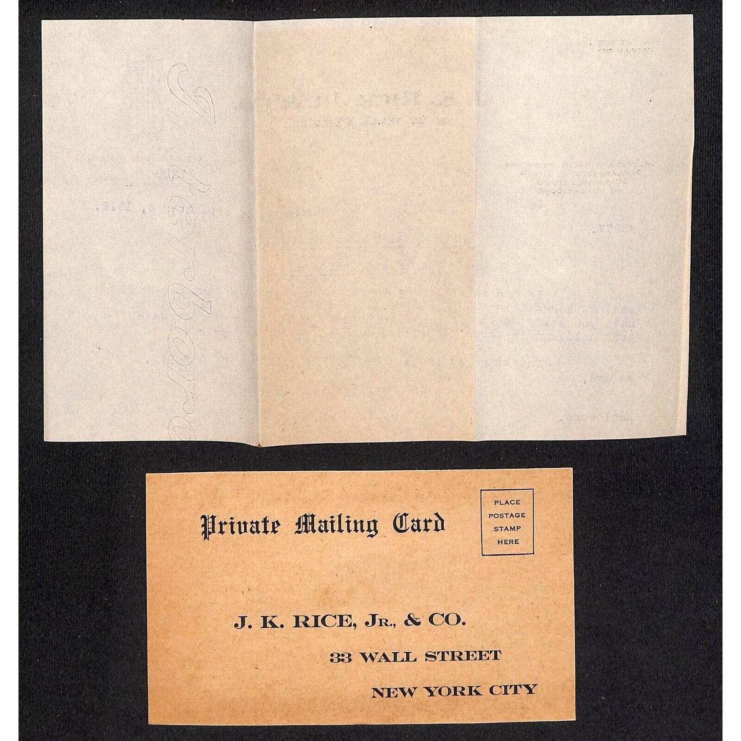 Hamden Highlands, ME 1912 Amos W. Knowlton* J.K. Rice Jr. Wall St. Worsted Stock