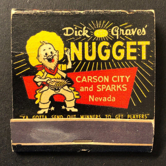 Dick Graves' Nugget Carson City Sparks, NV Casino Matchbook Cowboy c1950's-60's