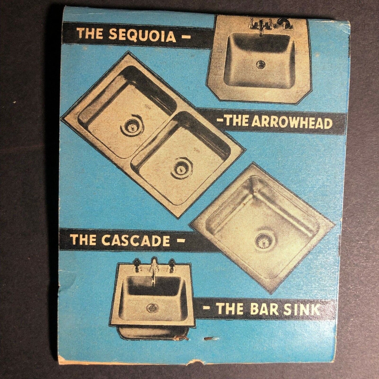 Scarce c40's Full GIANT FEATURE Matchbook Zeigler Harris SS Sinks Burbank