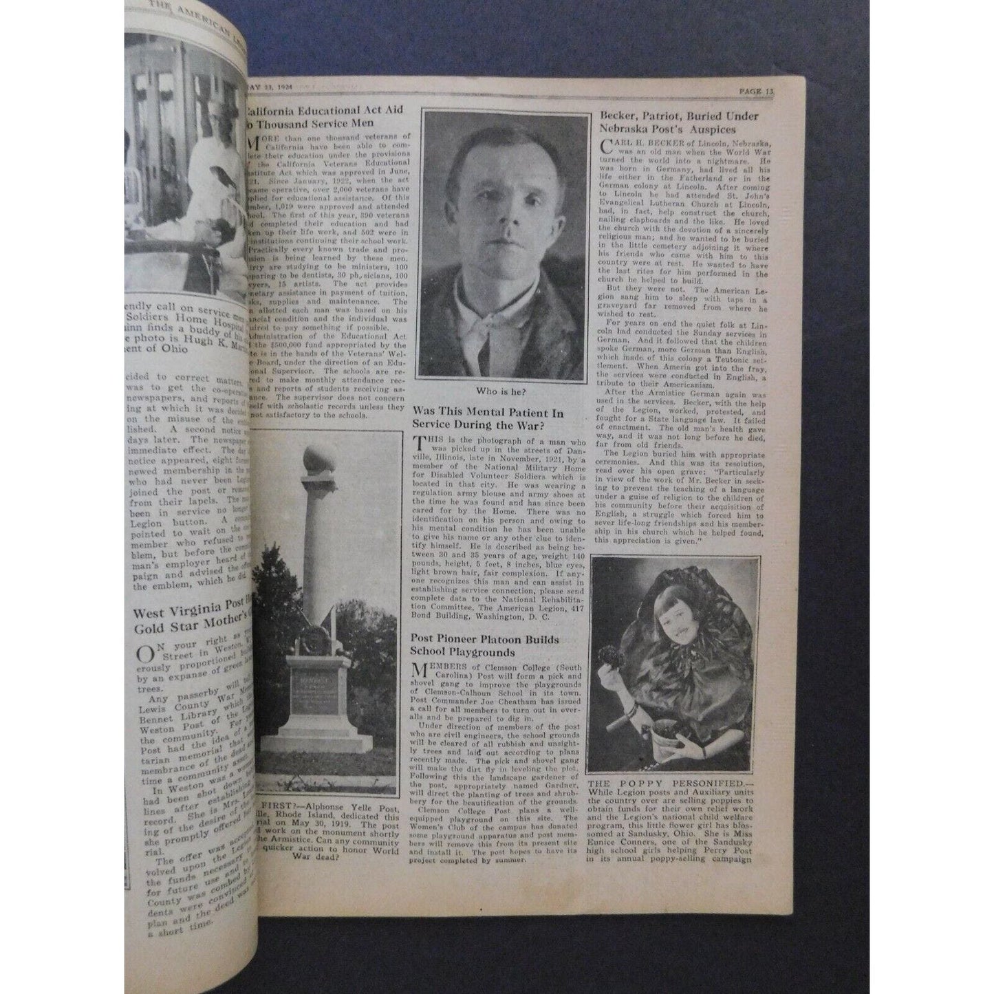 "The American Legion Weekly" May 1924 - 22 pgs.