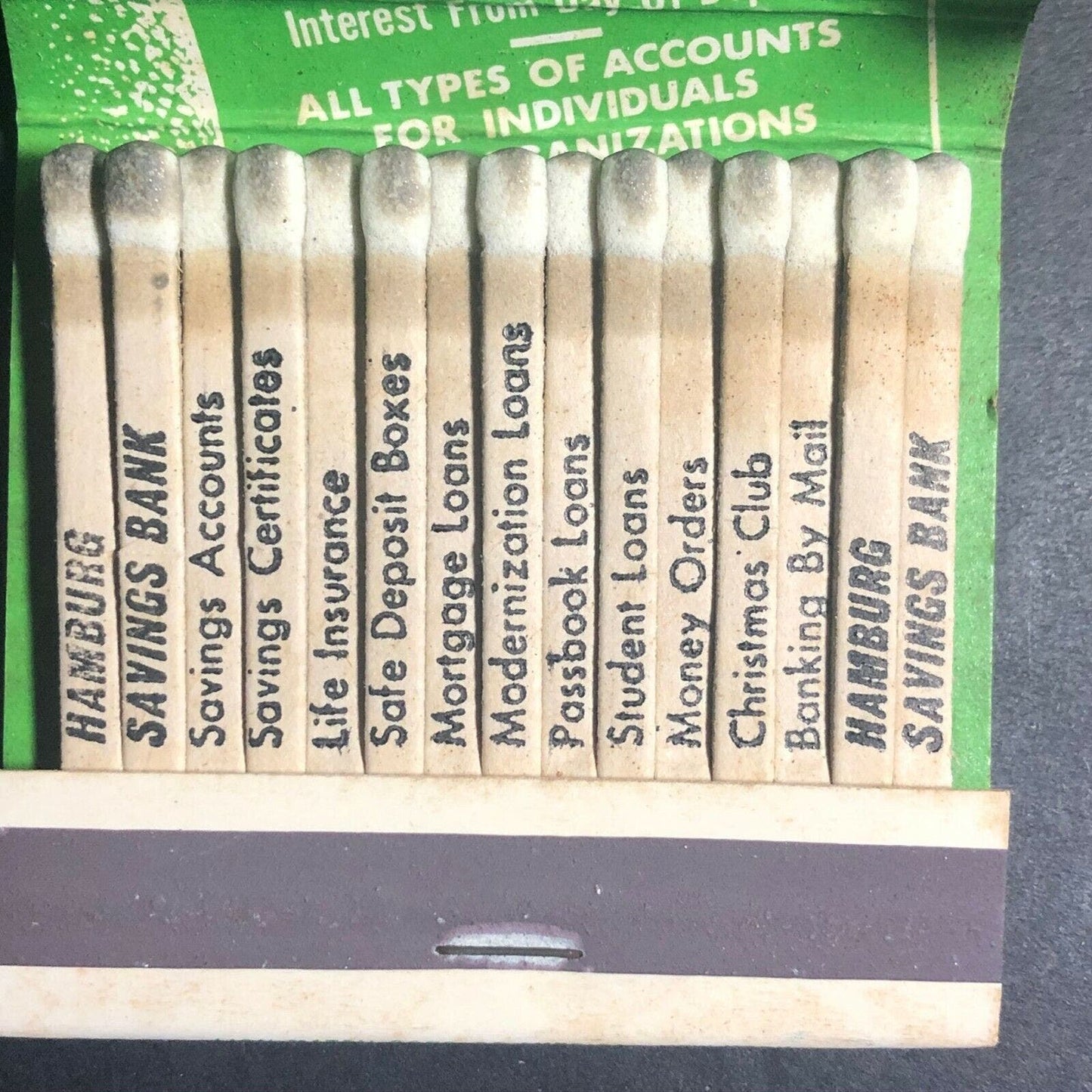 60's-70's Full Matchbook "Hamburg Savings Bank" Ridgewood Cypress Hills