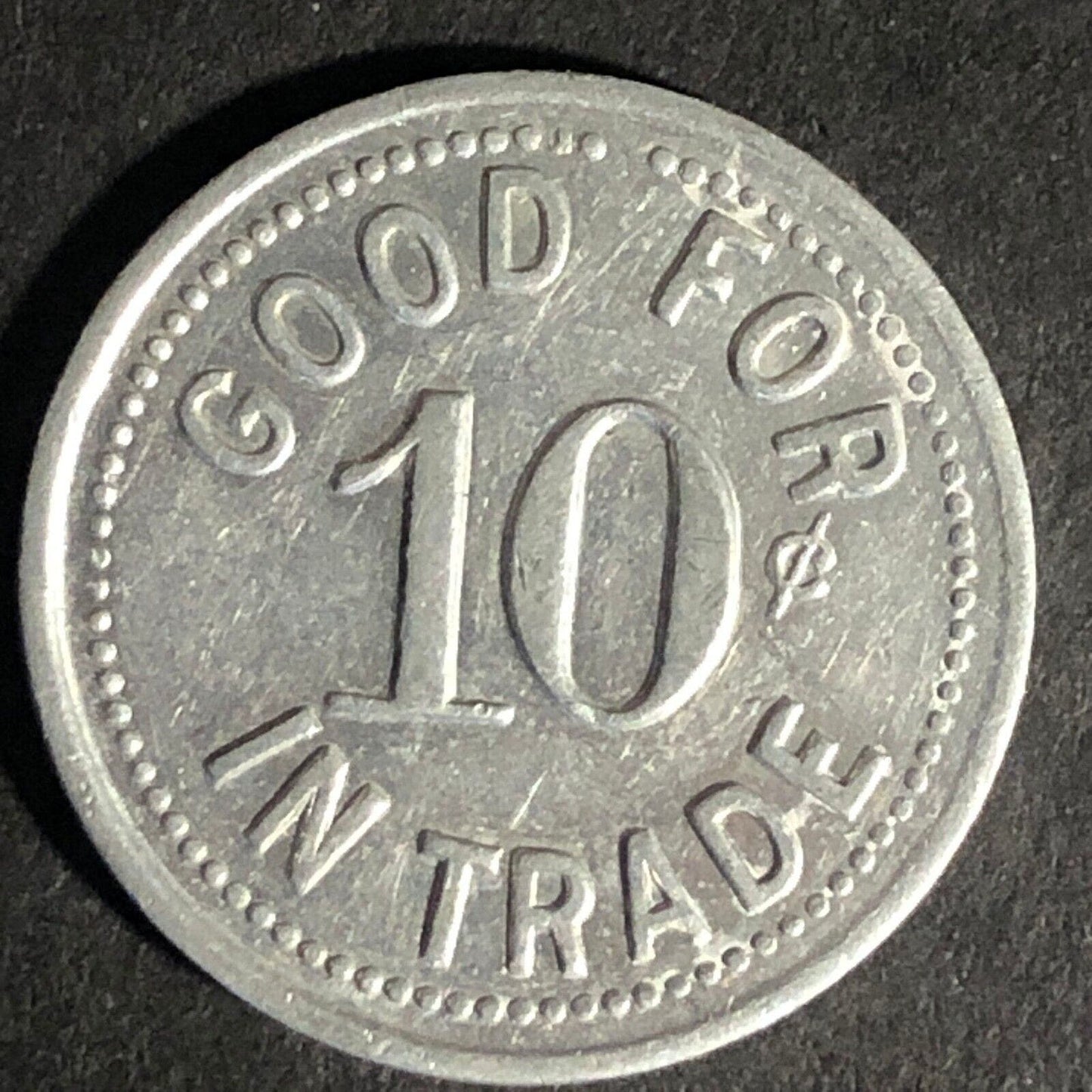 Harmony Club 814 Hamilton St. G/F 10c Aluminum Token 23mm - Unknown Scarce