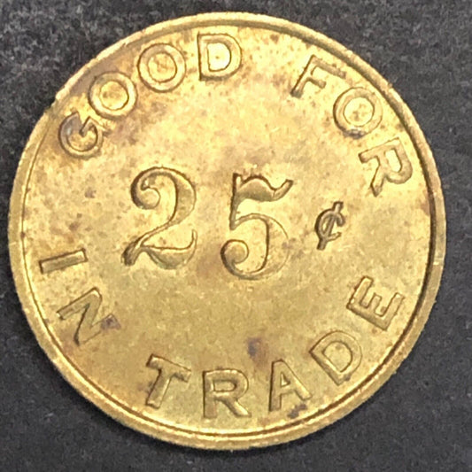 International Flight Service San Francisco G/F 25¢ Transit Token Brass 16.4mm