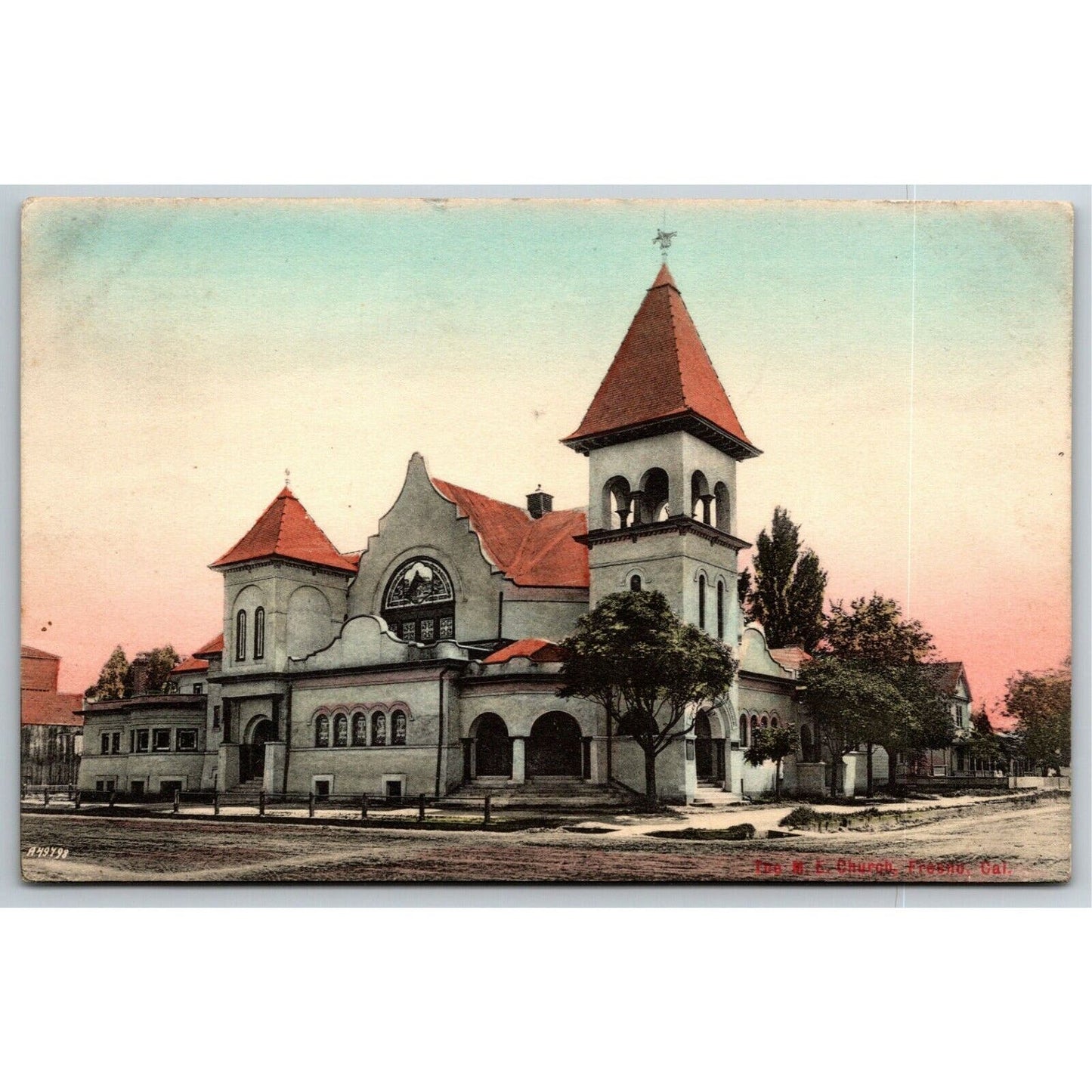 Vintage c1908 Postcard The ?? Church, Fresno, CA