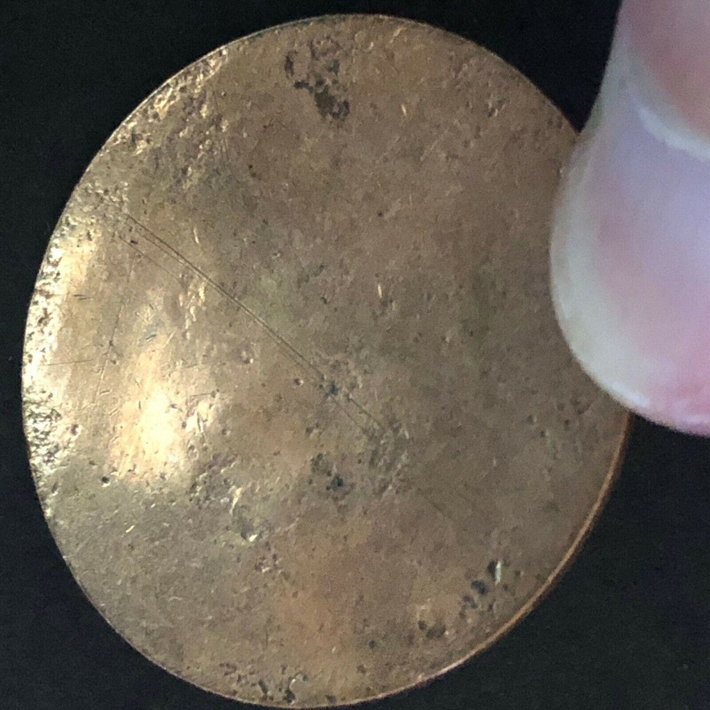 32.3mm Thin Brass Token Children Dancing Outside w/ Horn - Fauver Collection
