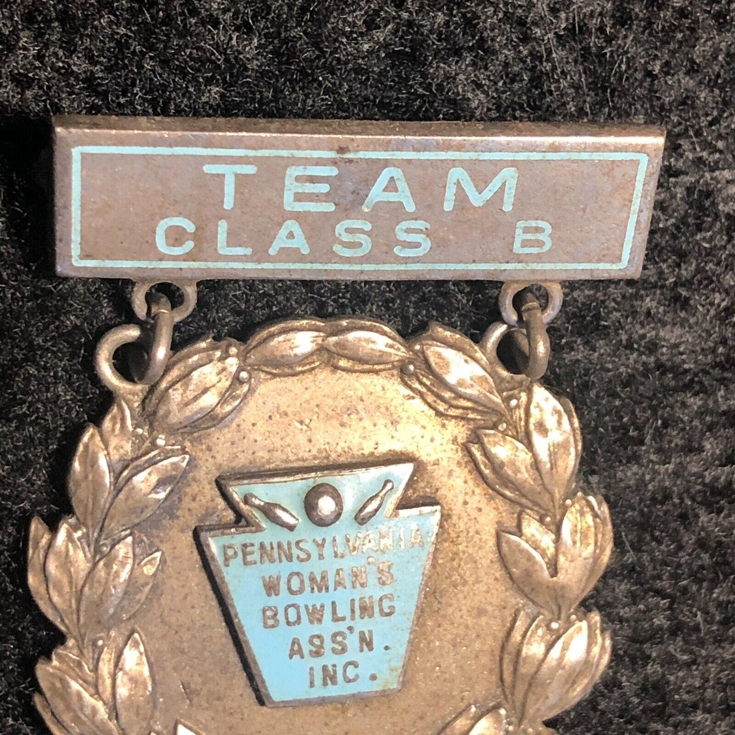 Pennsylvania Women's Bowling "Dolly Palmer" Lapel Pinback c1962 - Sterling