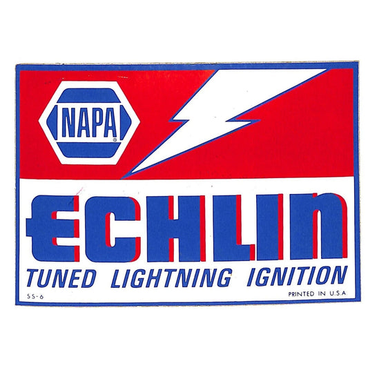 Napa Echlin Tuned Lightning Ignition Racing Decal / Auto Sticker c1970