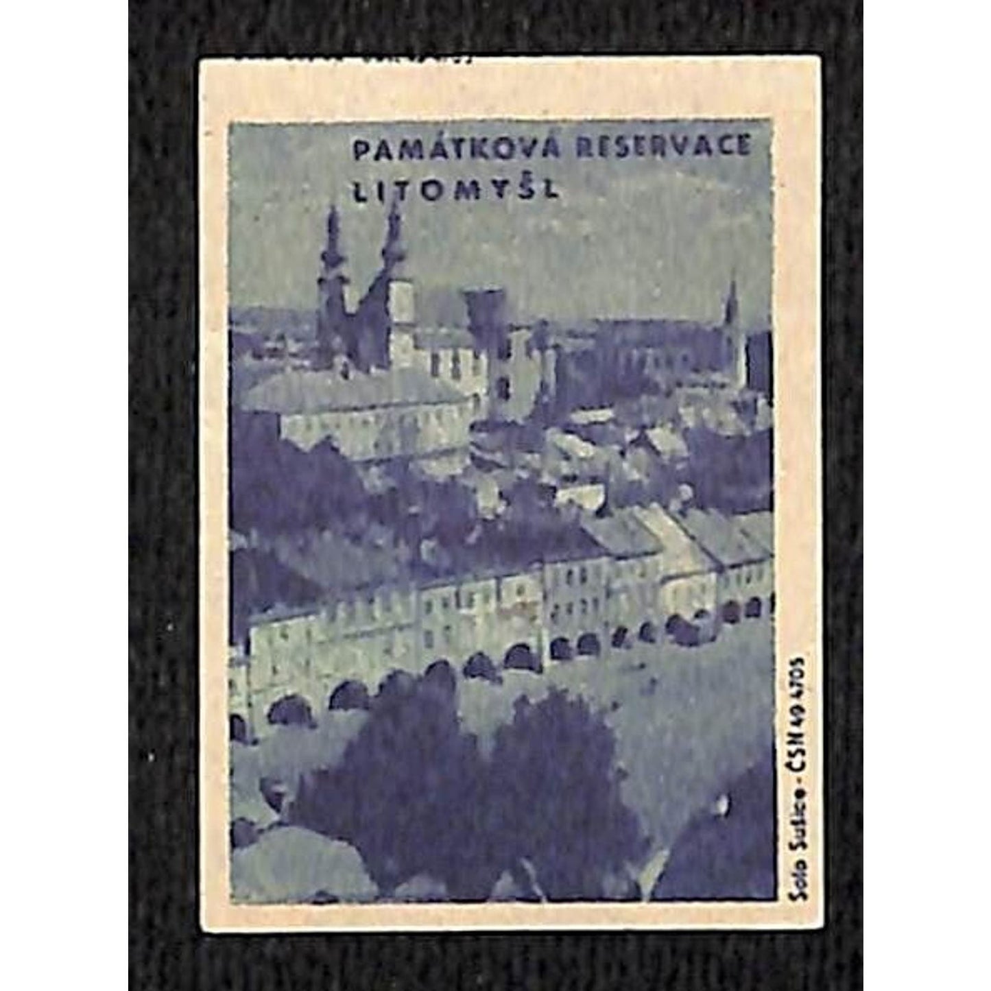Vintage Matchbox Label Czech Litomyšl Monument Reserve c1955-65