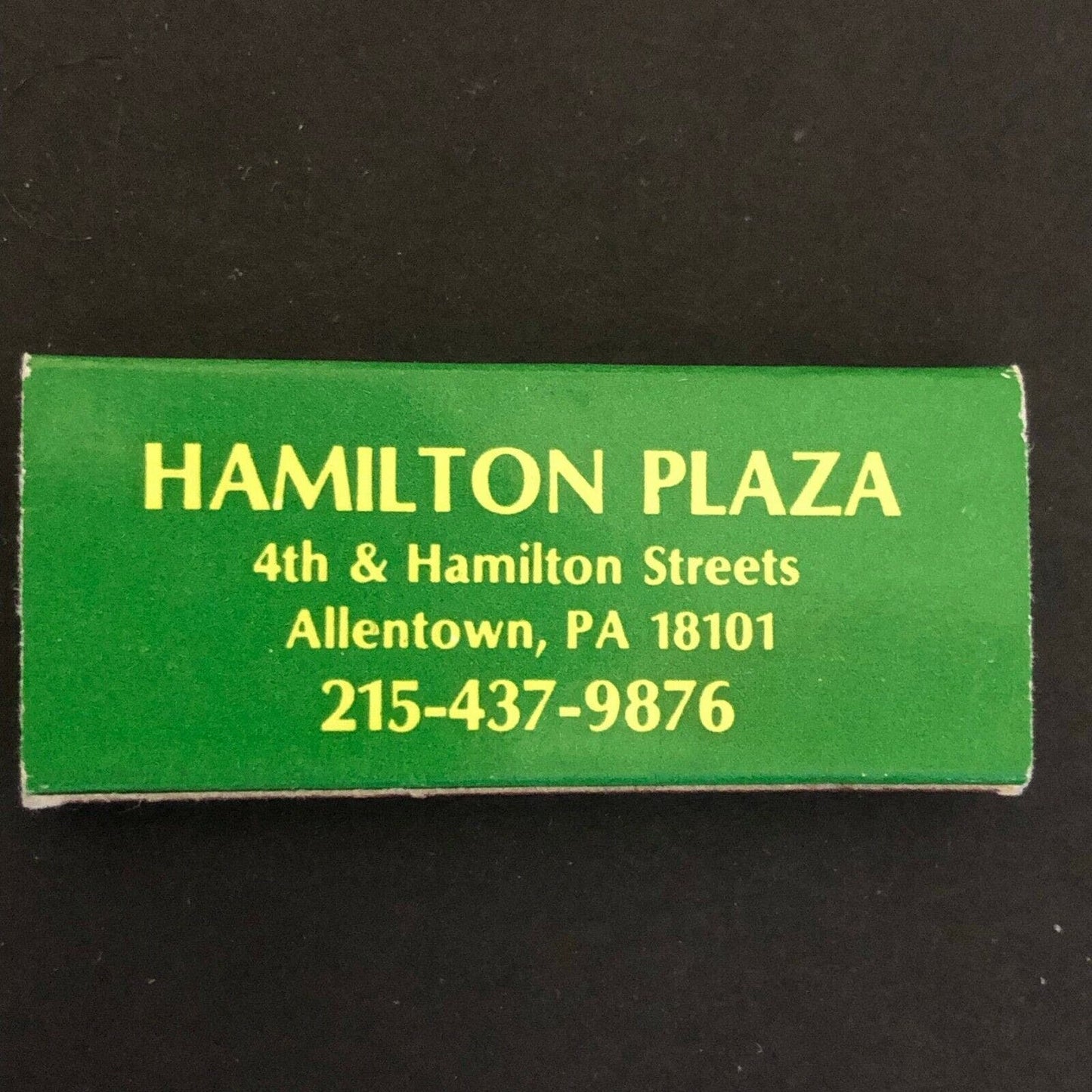 c1980's-90's Wooden Matchbox Matchbook Hamilton Plaza Allentown, PA