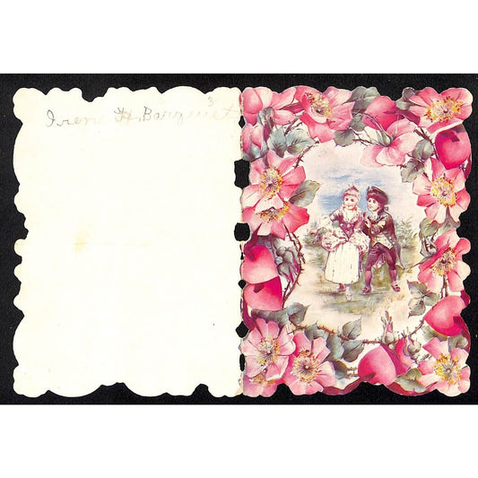 2 Victorian Valentine's Greeting Cards + Small Romantic "To the One I Love" Card