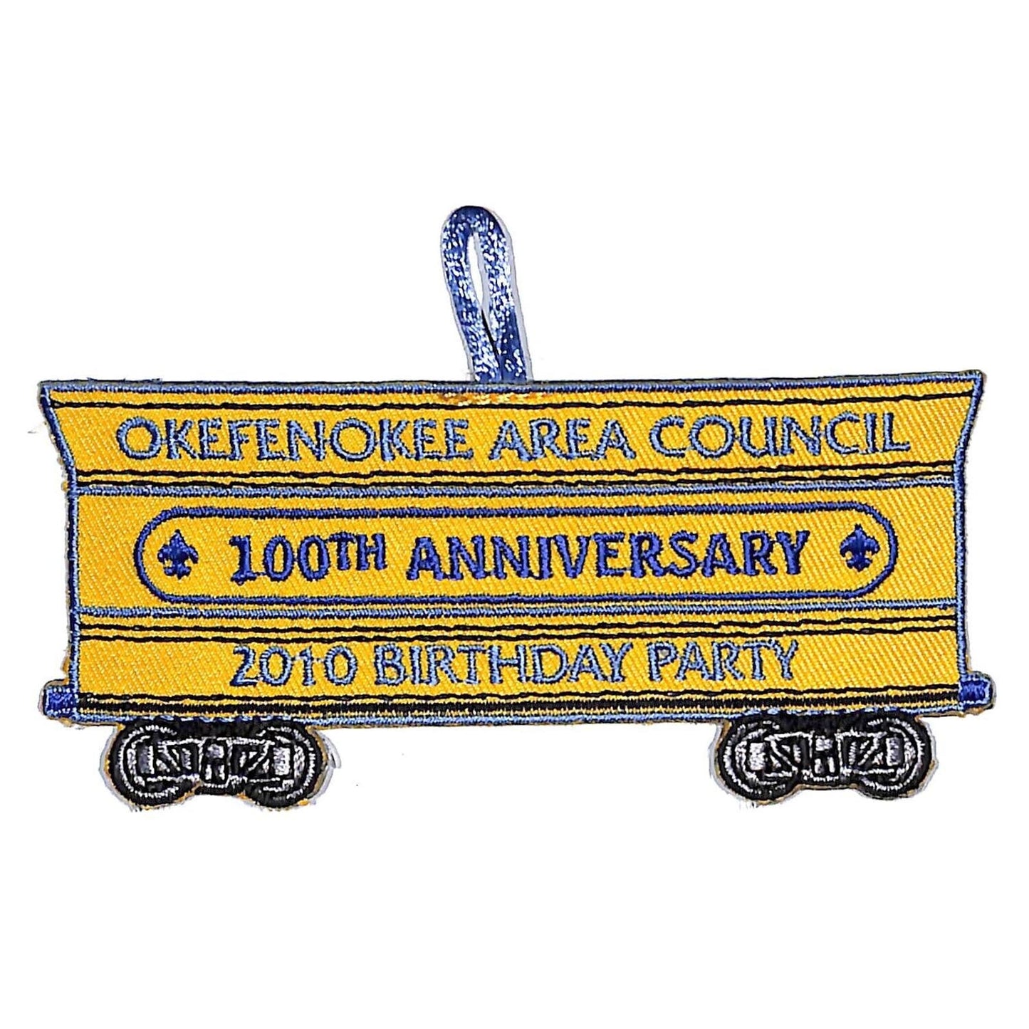 BSA Patch Okefenokee Area Council 100th Anniv. Railroad Car 2010 Birthday Party