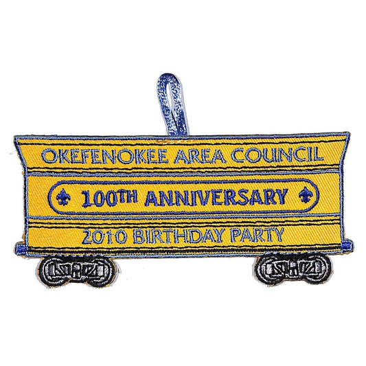 BSA Patch Okefenokee Area Council 100th Anniv. Railroad Car 2010 Birthday Party