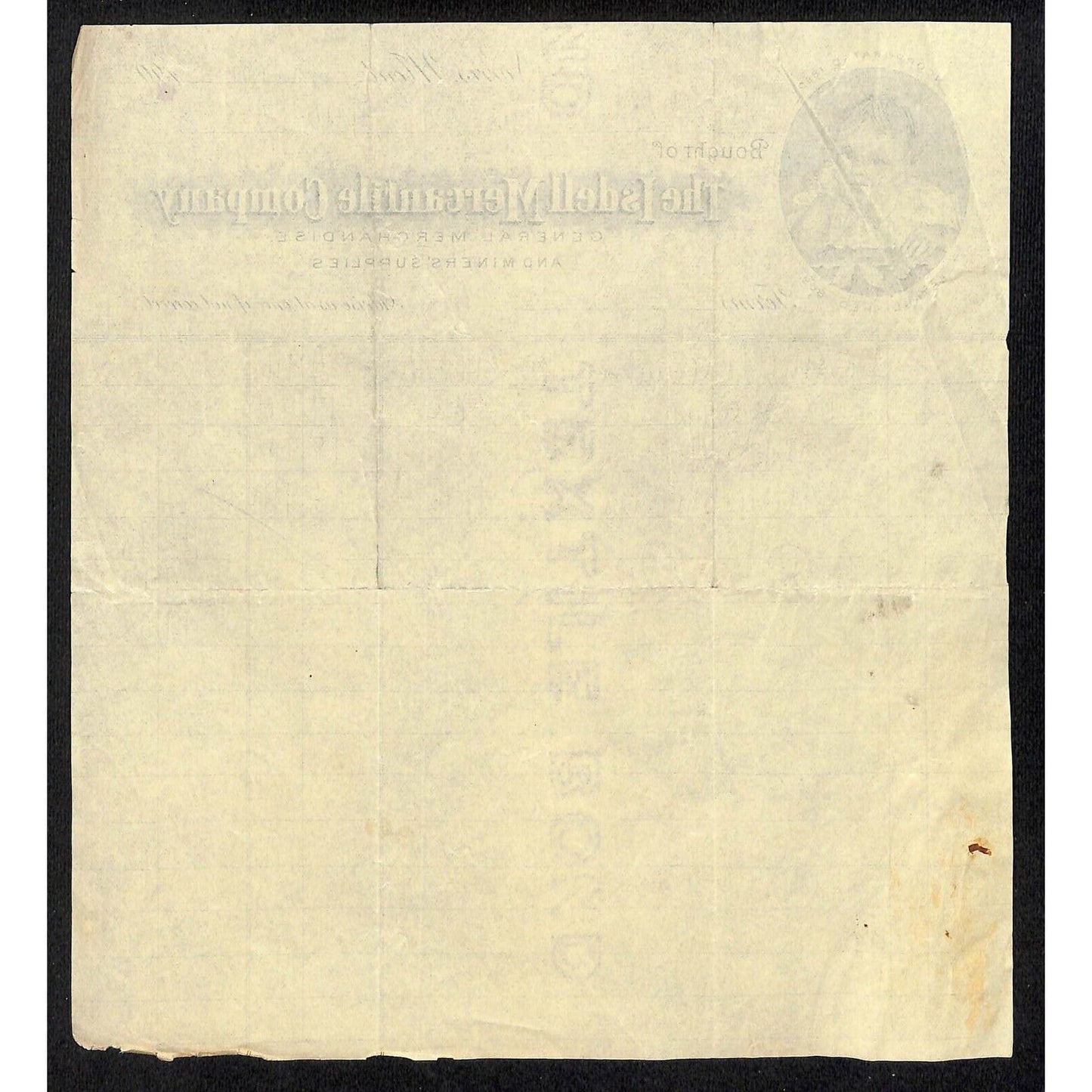 Norris, MT Isdell Mercantile General Mdse. Miners' Supplies 1900 Billhead