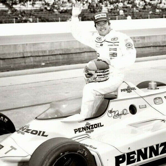 Johnny Rutherford Indy 500 Winner 1980 8 x 10 Glossy B&W Photograph VGC