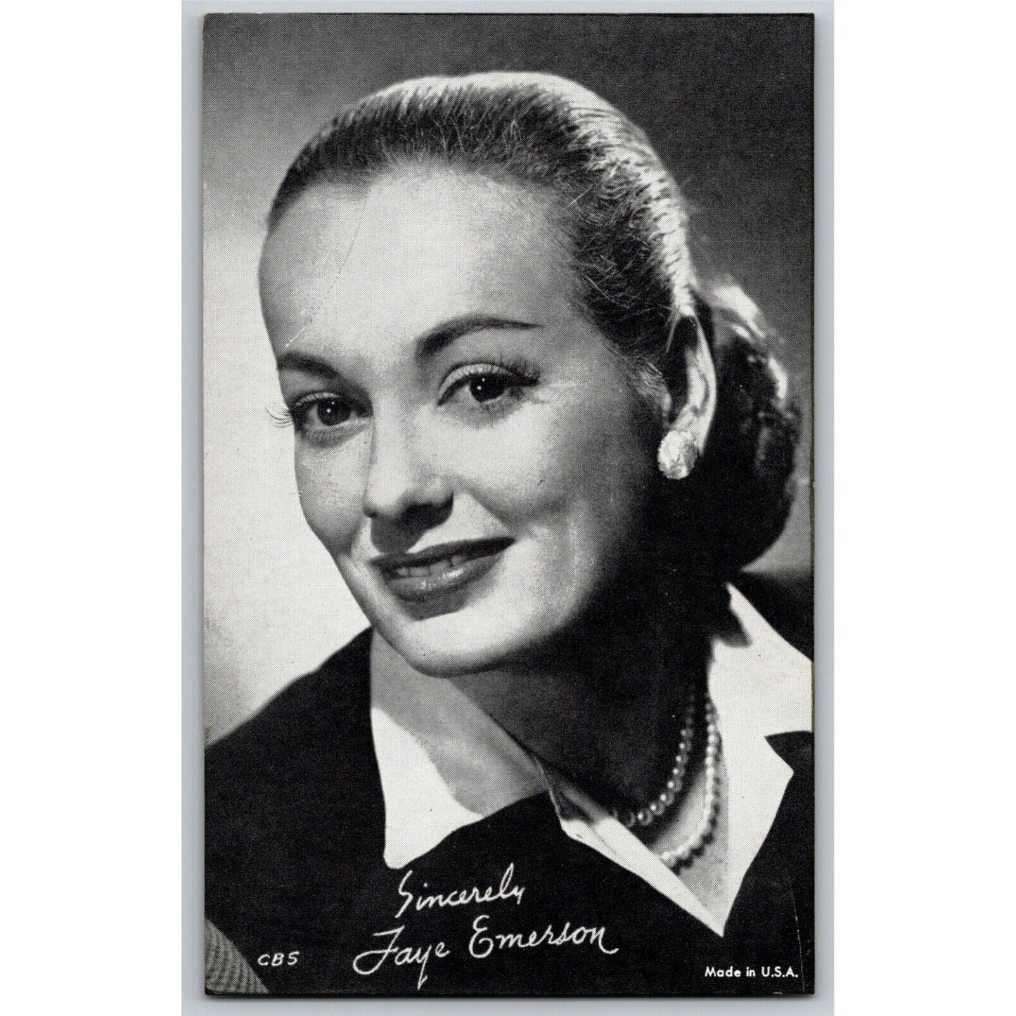 Faye Emerson Leading Lady Movie Star Arcade Card - Ken Prag Coll. EXC