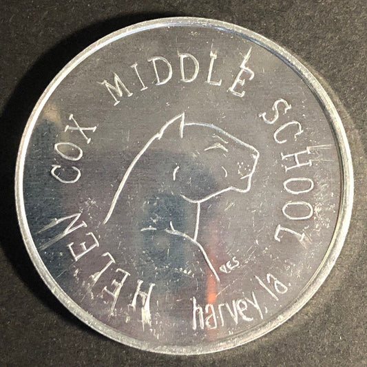 Helen Cox Middle School Harvey, LA Mardi Gras Doubloon Token 37mm c1970's-80's