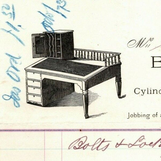 1873 James Ord Billhead Letterhead Desks Stools Bookcases William St NYC
