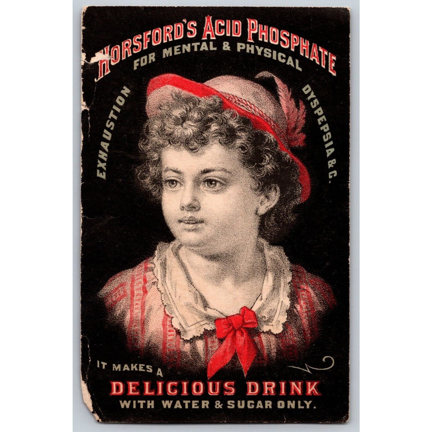 For Mental & Physical Exhaustion Horsford's Acid Phosphate Victorian Trade Card