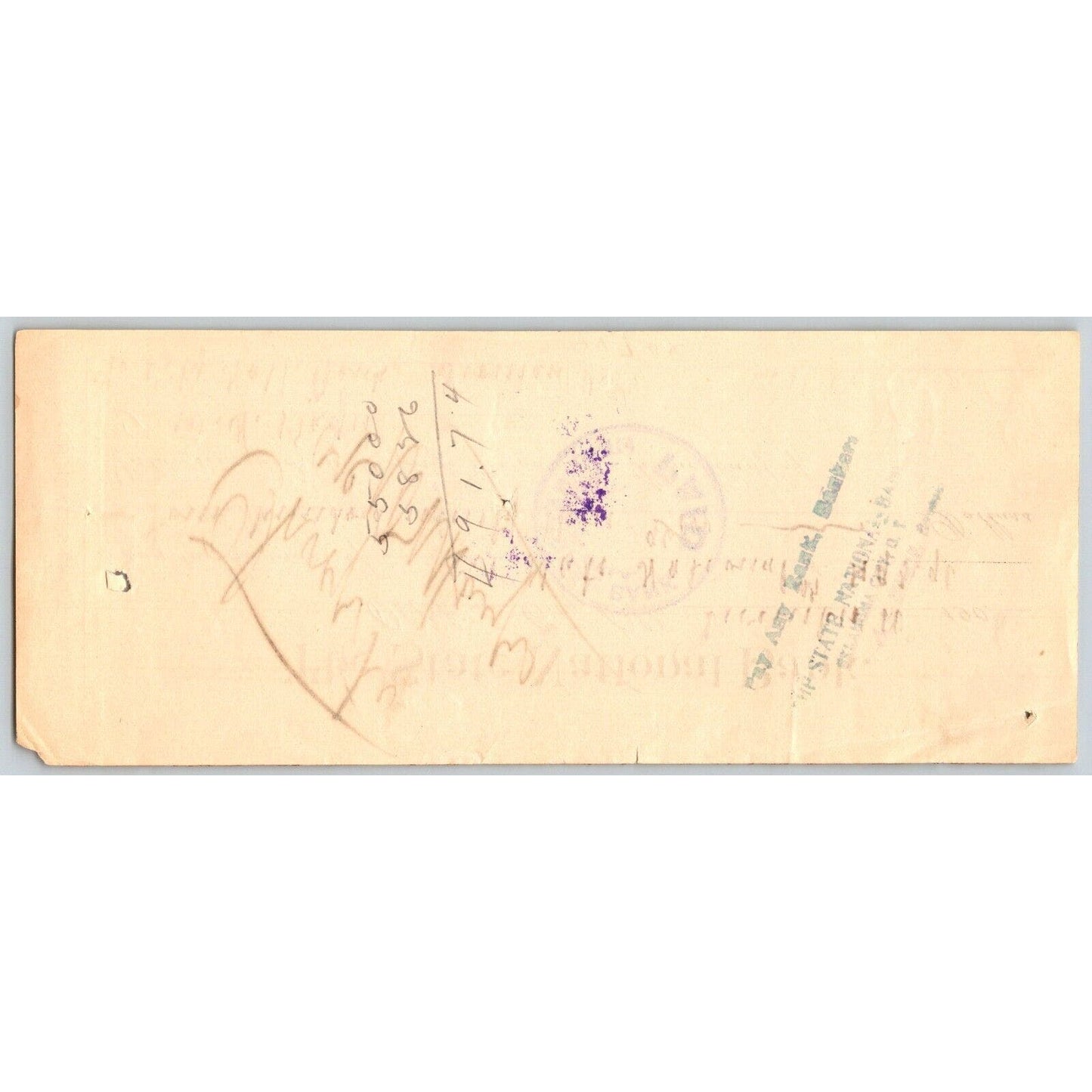 Oklahoma City State National Bank Territorial 1906 Check - Unique Penmanship
