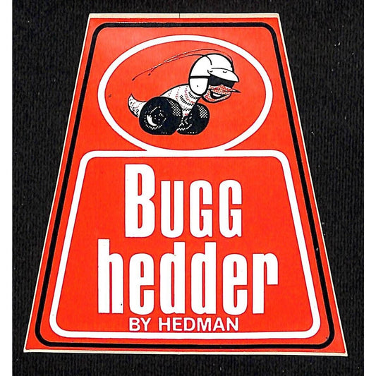 Bugg Hedder by Hedman Racing Auto Sticker c1970 - 3" x 3 1/2" Very Scarce