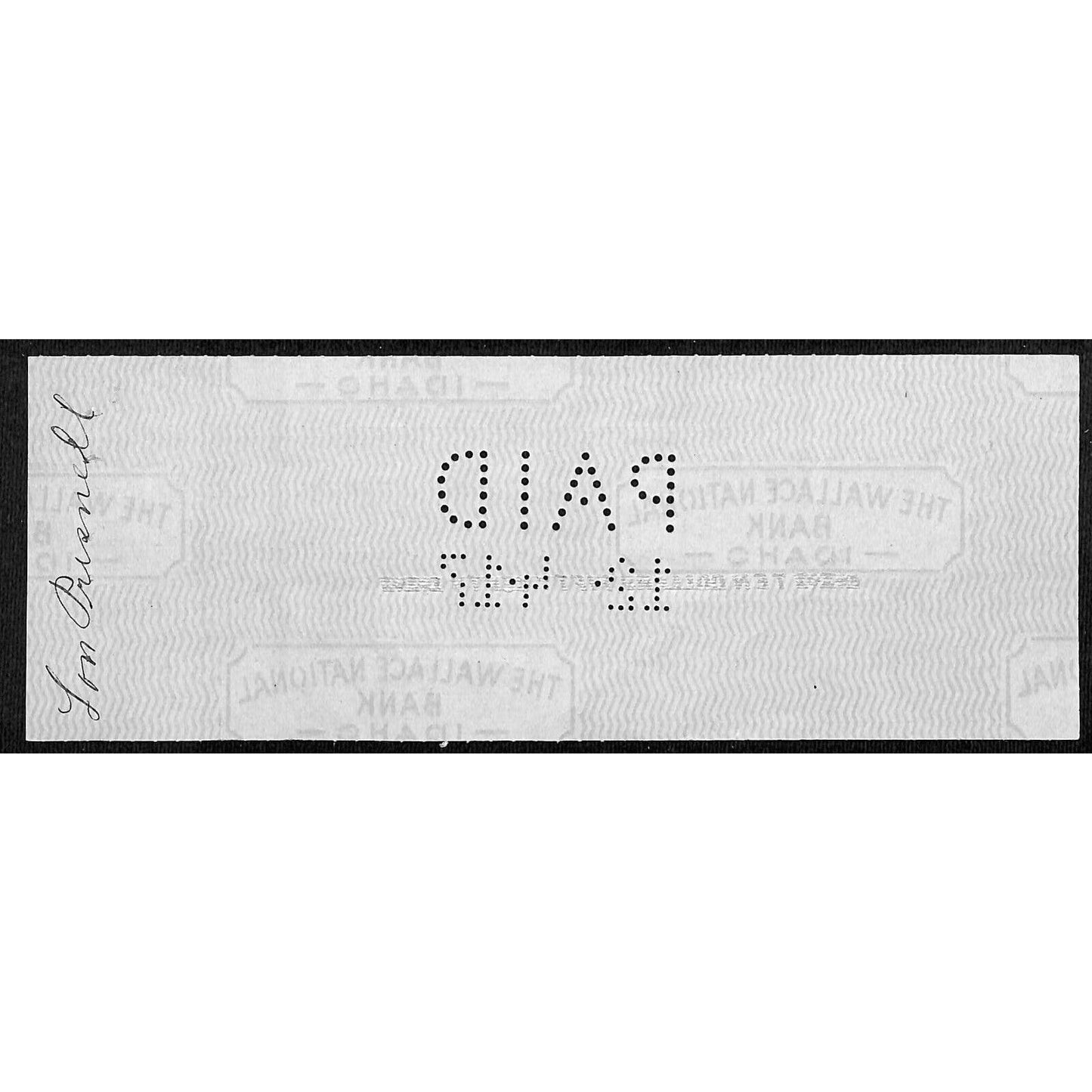 1917 Wallace, Idaho Amazon-Manhattan Mining Co. $10 Bank Check w/ Vignette