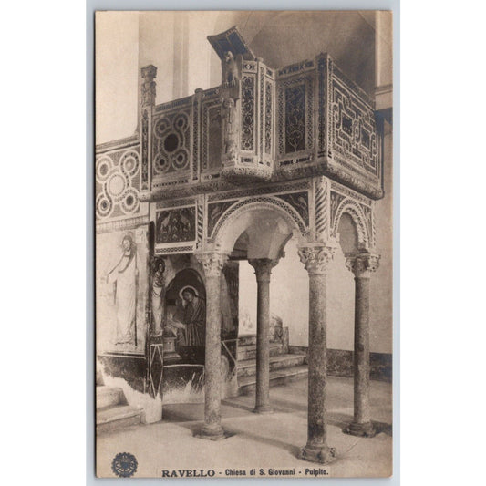 Italian Postcard Church of Saint Giovanni Pulpit c1901-1907 NP VGC