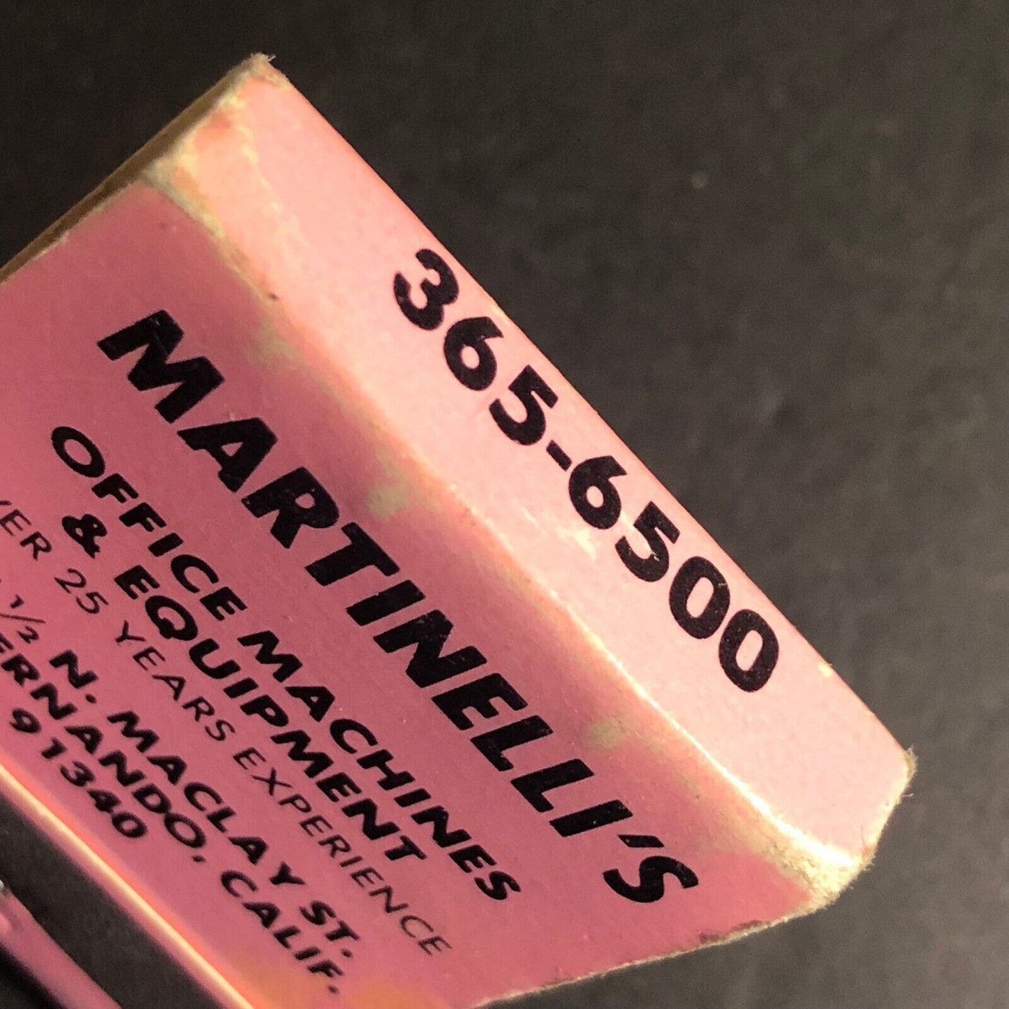 Martinelli's Office Machines San Fernando, CA c1965-1973 Full 20-Strike VGC