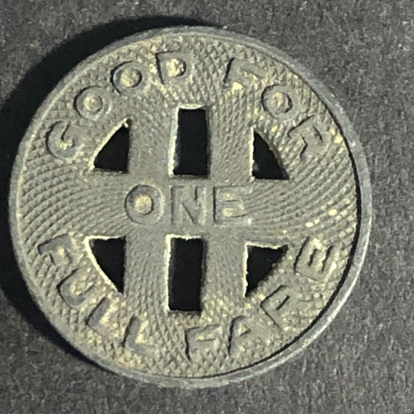 Honolulu Rapid Transit Co. 1924 G/F One Full Fare Zinc Transit Token 16.49mm