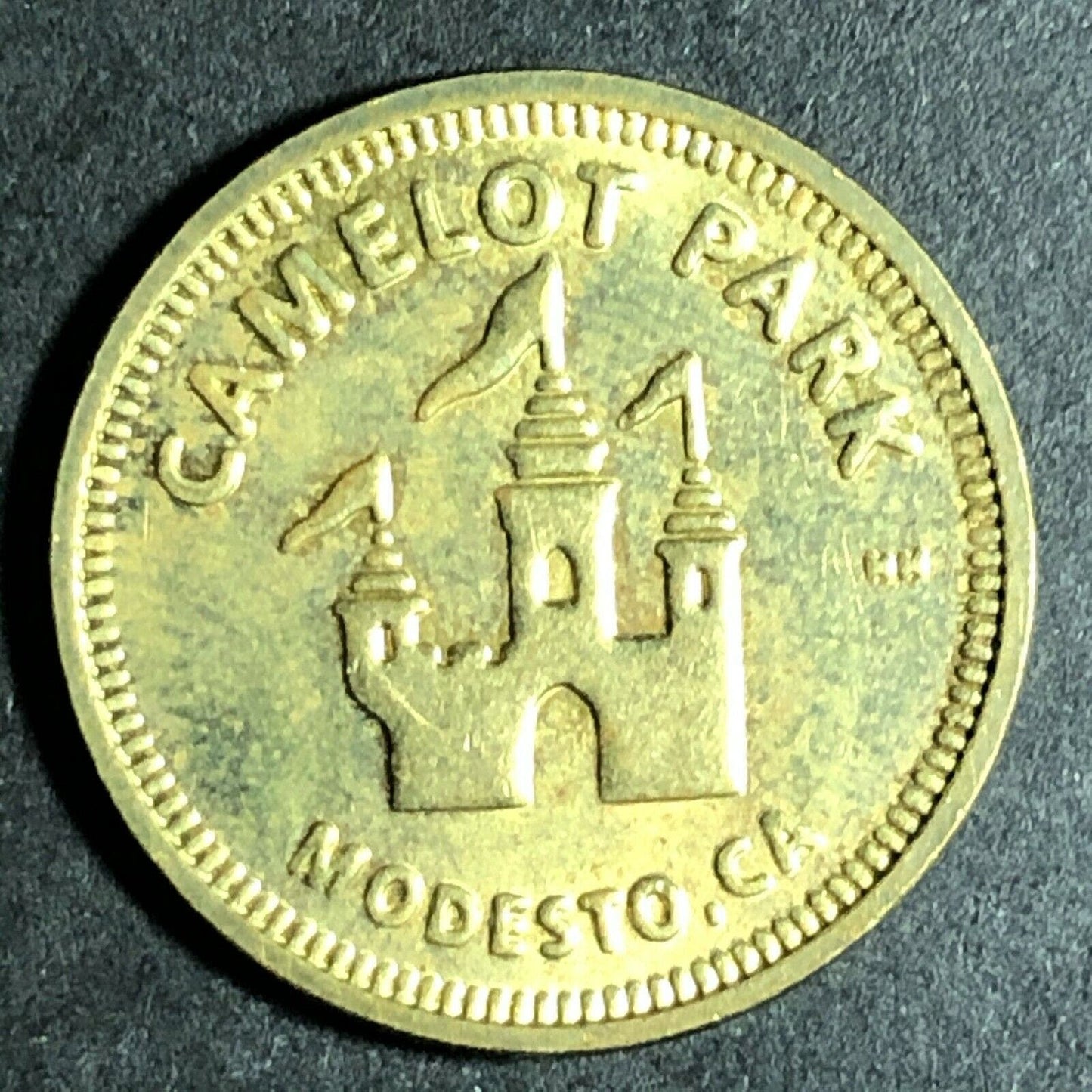 22.8mm Vintage Pepsi Camelot Park Brass Token - Modesto, CA