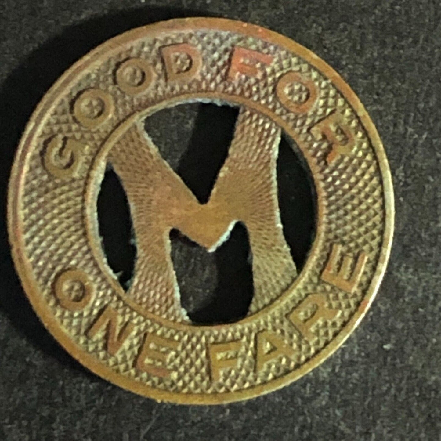 Frank Martin Lines (Schenectady, NY ) WM G/F One Fare Transit Token 16mm c1942
