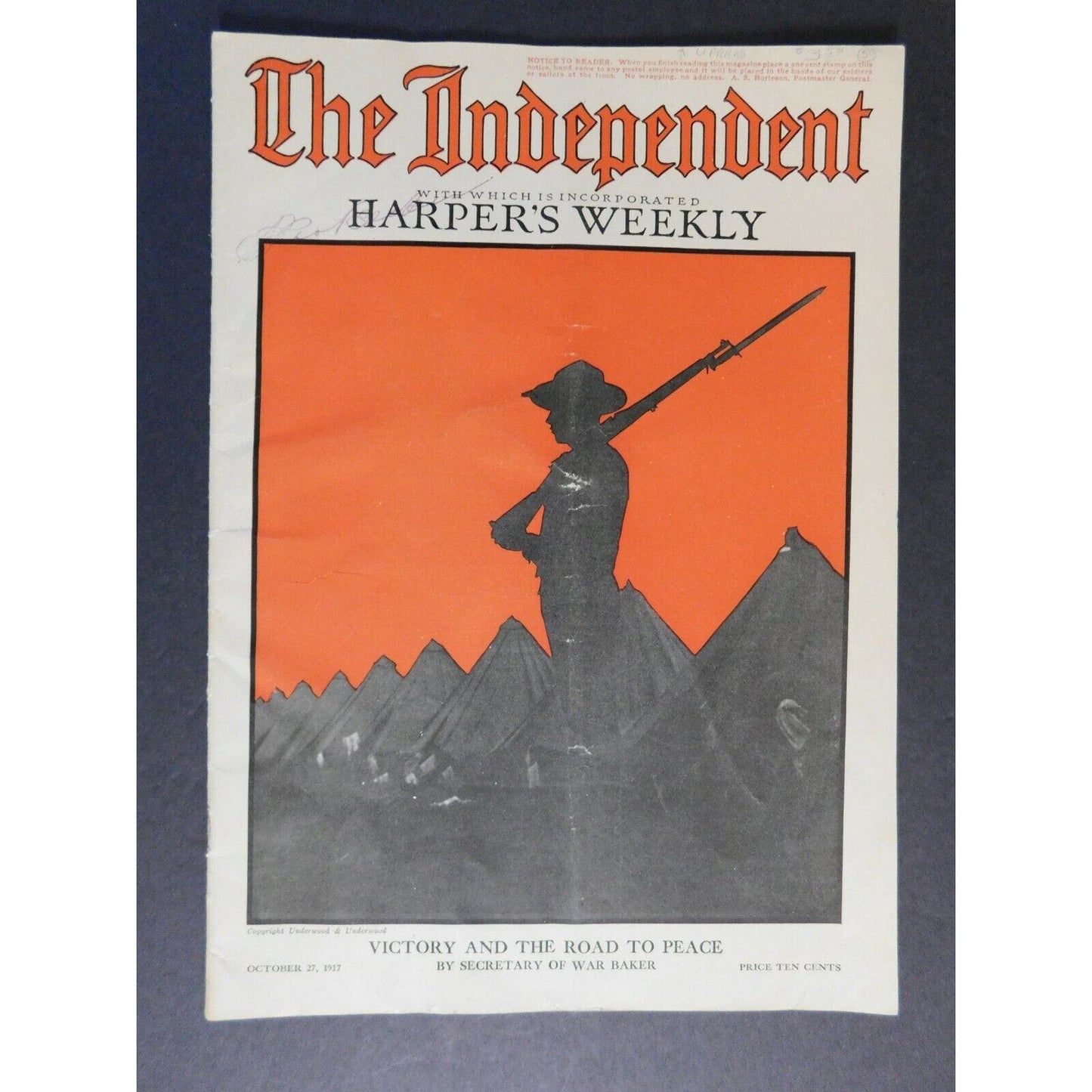 "The Independent Weekly" The Challenge of the Submarine Oct 27 1917 - 36 pgs.