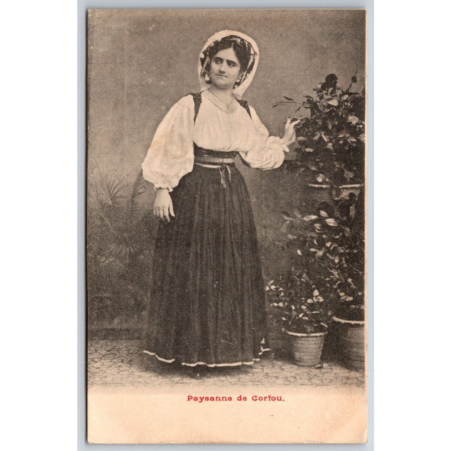 Italian Postcard "Peasant Woman from Corfu" RPPC 1901-1907 NP VGC