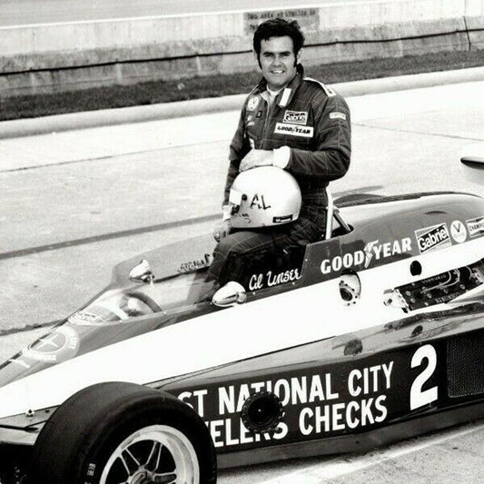 Al Unser Indy 500 Winner 1978 8 x 10 Glossy B&W Photograph VGC