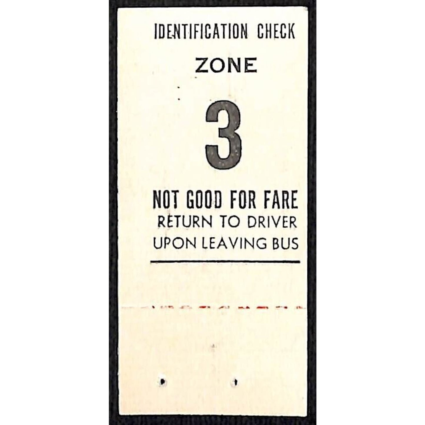 Leyden Motor Coach Zone 3 Lombard Bus Fare Seat Check #98077