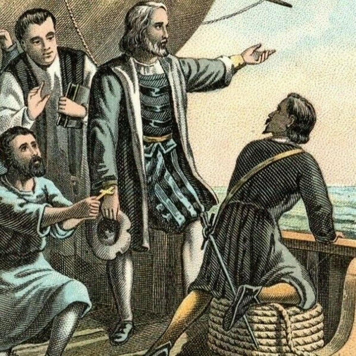 Victorian Trade Card Columbus "Discovers" Ayer's Sarsaparilla - Lowell, MASS