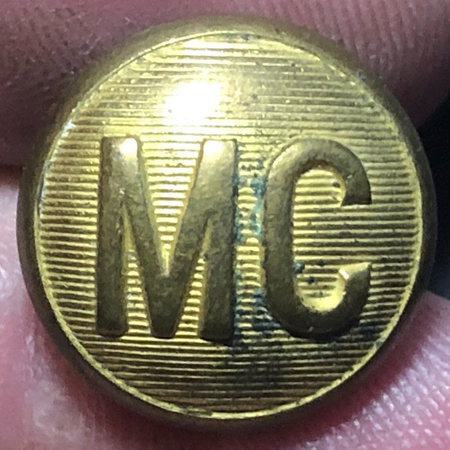Michigan Central Railroad Brass Uniform Button 1/2" Convex - Scovill Scarce