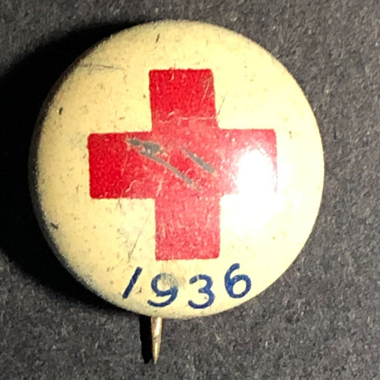 1936 Red Cross WWI Era Small Steel Pinback Button
