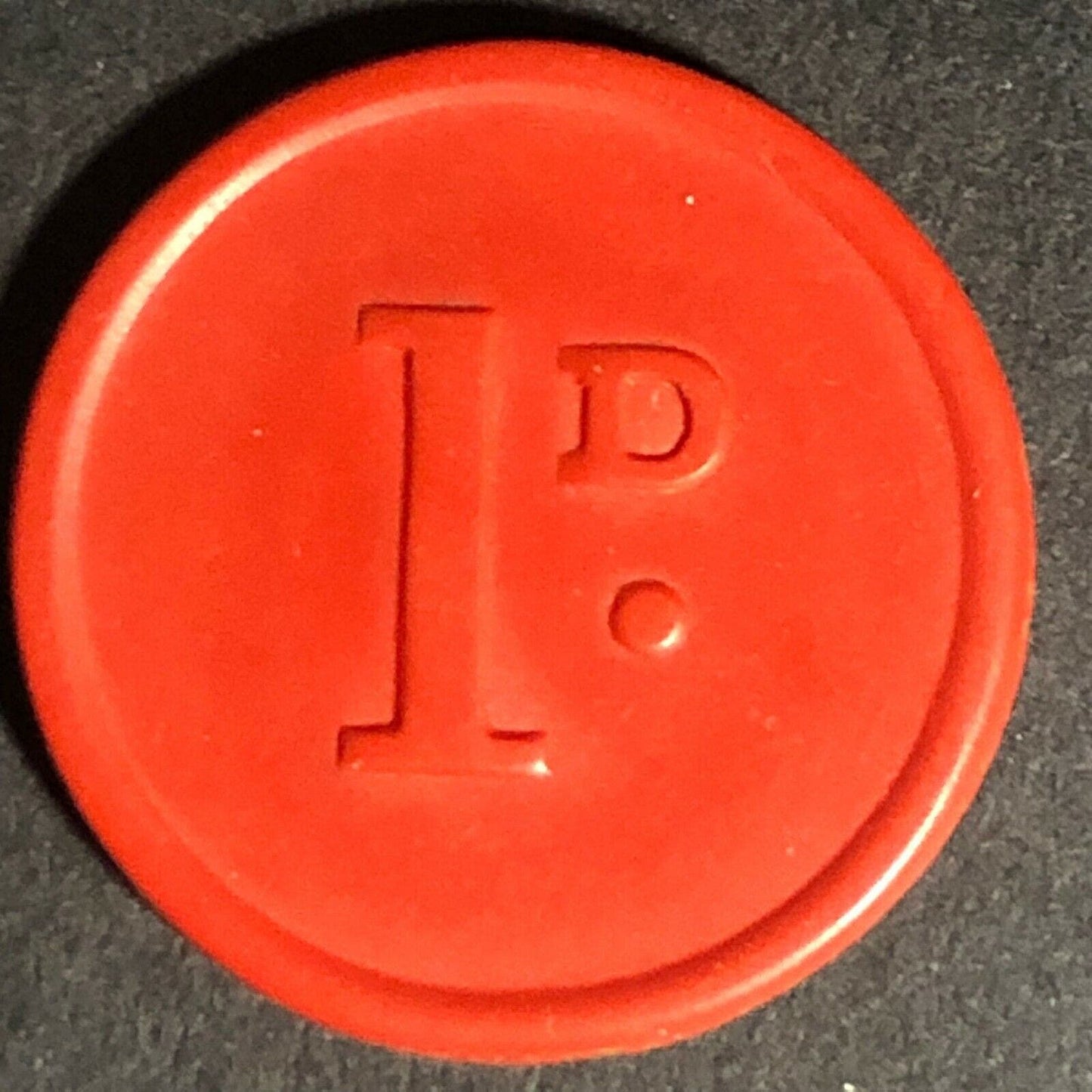 Bury Transport England Plastic Token Red 1D 21mm c50's-60's
