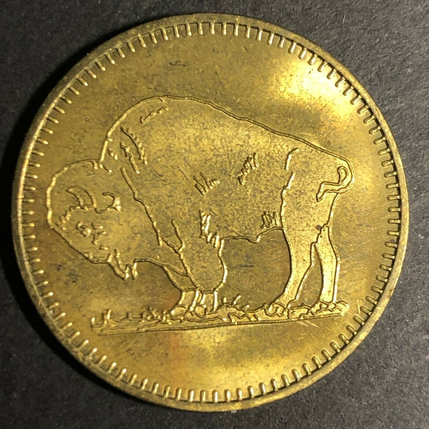 Early 1990's 28.5mm Brass Buffalo Trading Company Orlando, FA Advertising Token
