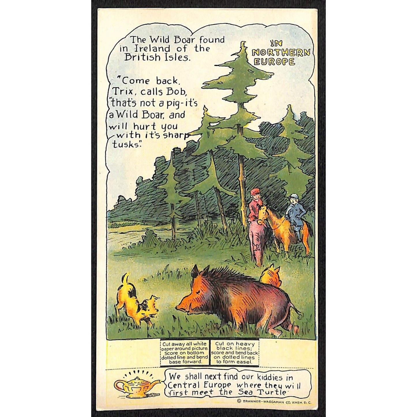 Eddys' Steam Bakery Bread Dotty, Bob and Trix Trade Card c1920 Great Falls VGC