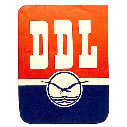 DDL Det Danske Luftfartselskab (1920-51) Airline Luggage Label w/ Seagull Scarce