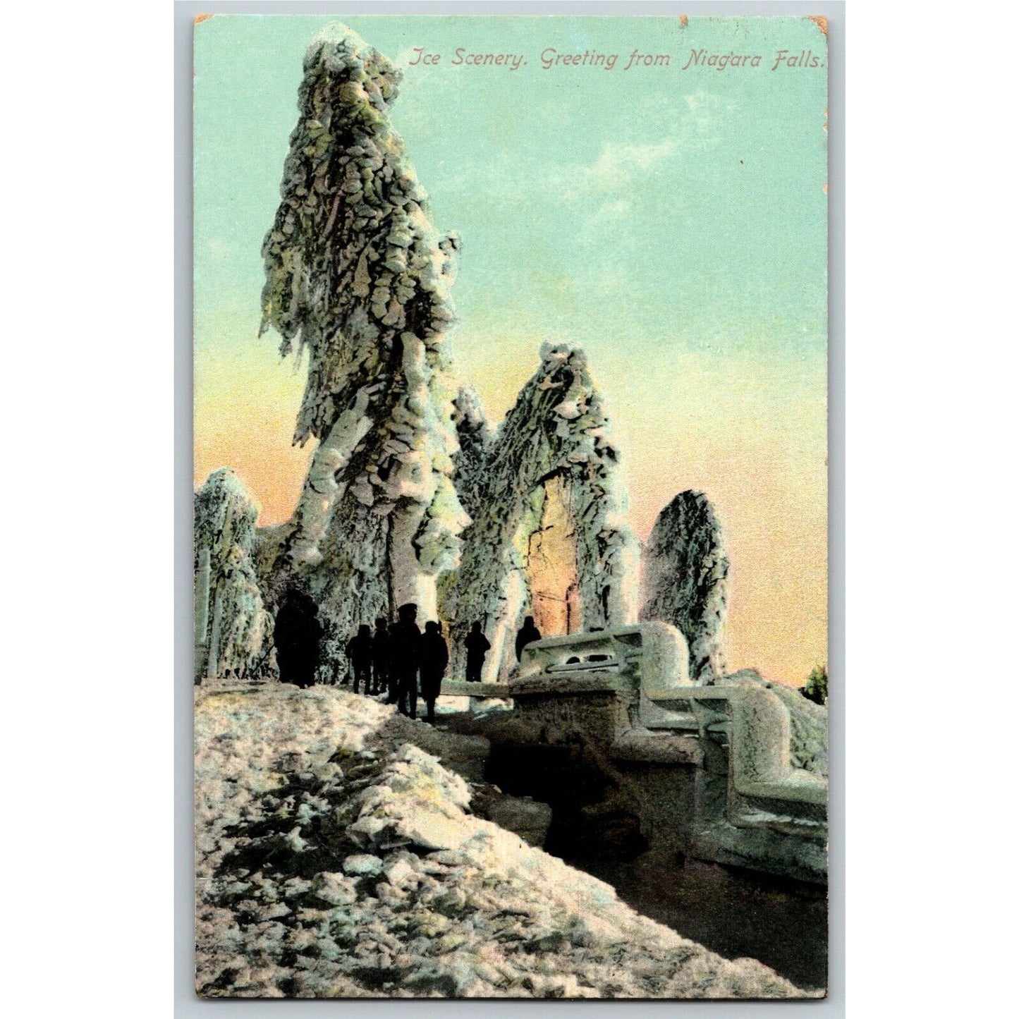 Vintage Postcard "Ice Scenery, Greeting from Niagara Falls"