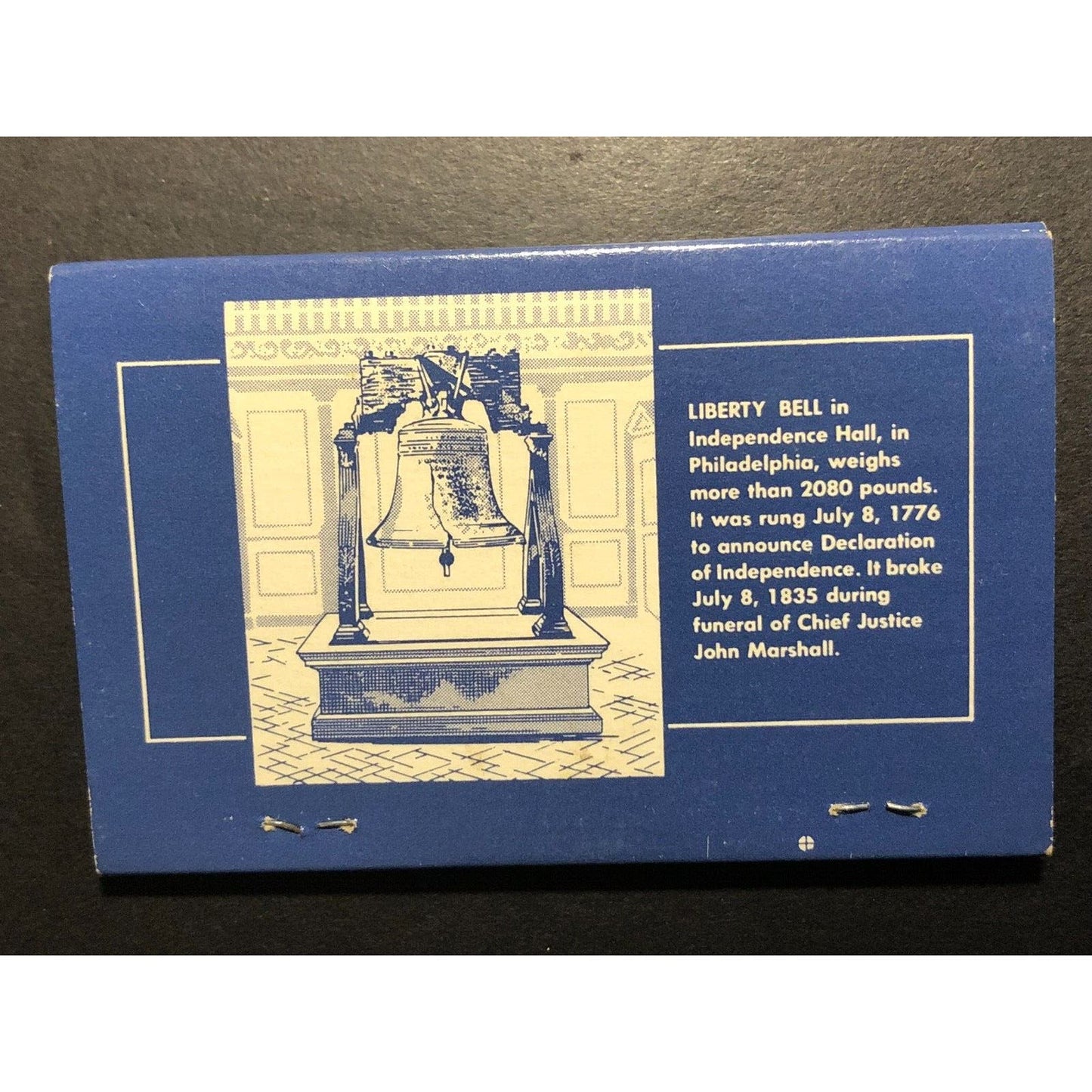 Veterans Administration / Liberty Bell Full Matchbook c1960's-74 VGC