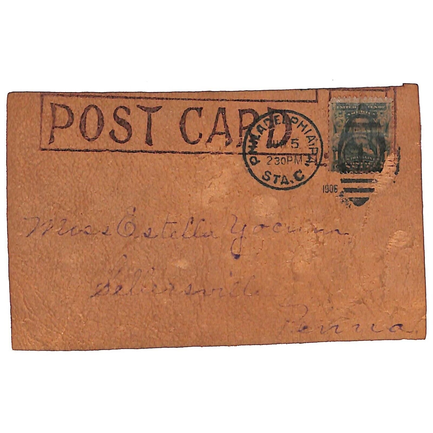 Funny Leather Postcard "You Auto Be With Me" Automobile Humor