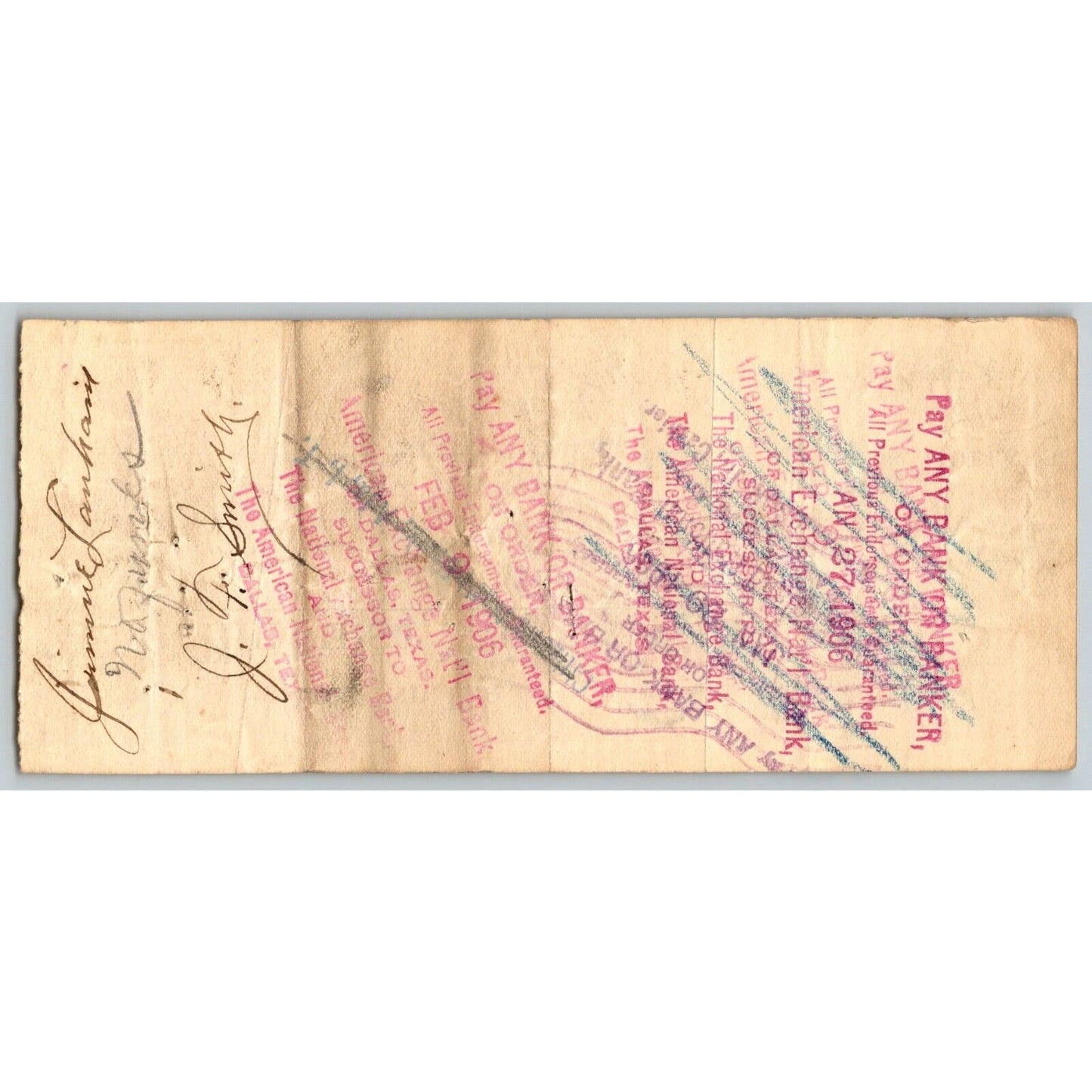 Ada, Oklahoma 1906 Indian Territory $10 First National Bank Check - Scarce