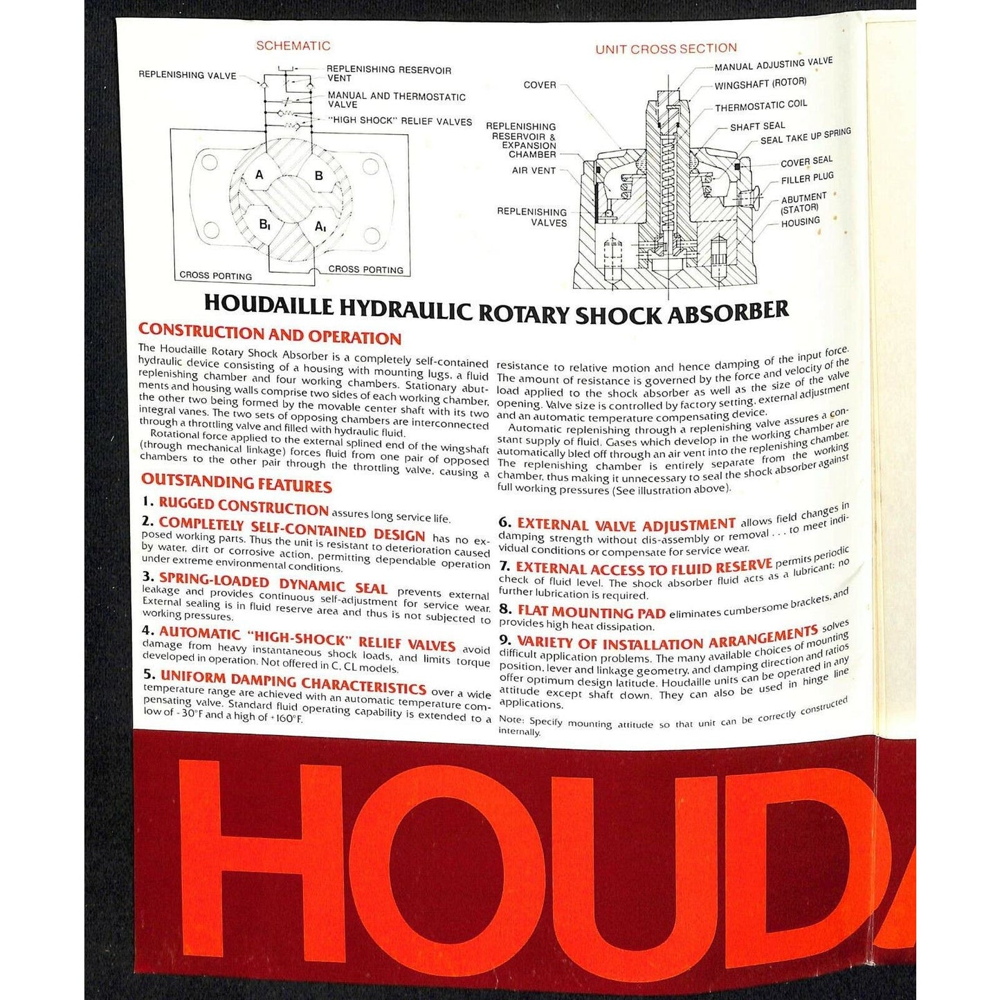c1982 Houdaille Hydraulic Rotary Shock Absorbers Folder w/ 8 Sheets Railroad