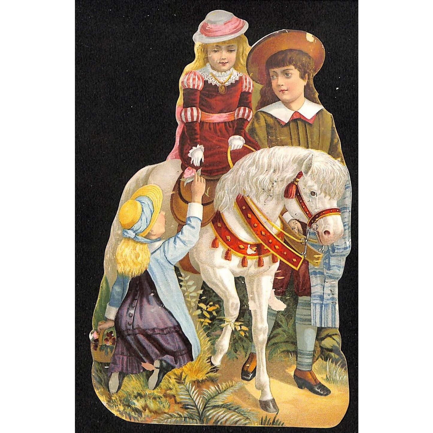 Magic Yeast Cakes E.W. Gillett Chicago Large Victorian Trade Card Horse Boy Girl