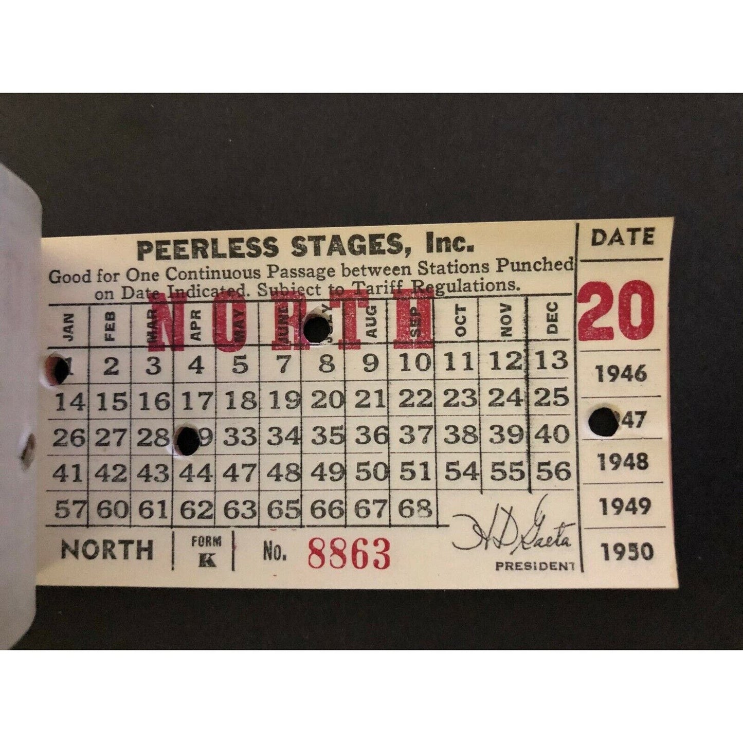 Peerless Stages / Greyhound Monthly Bus Commutation Ticket Book 1947 San Jose