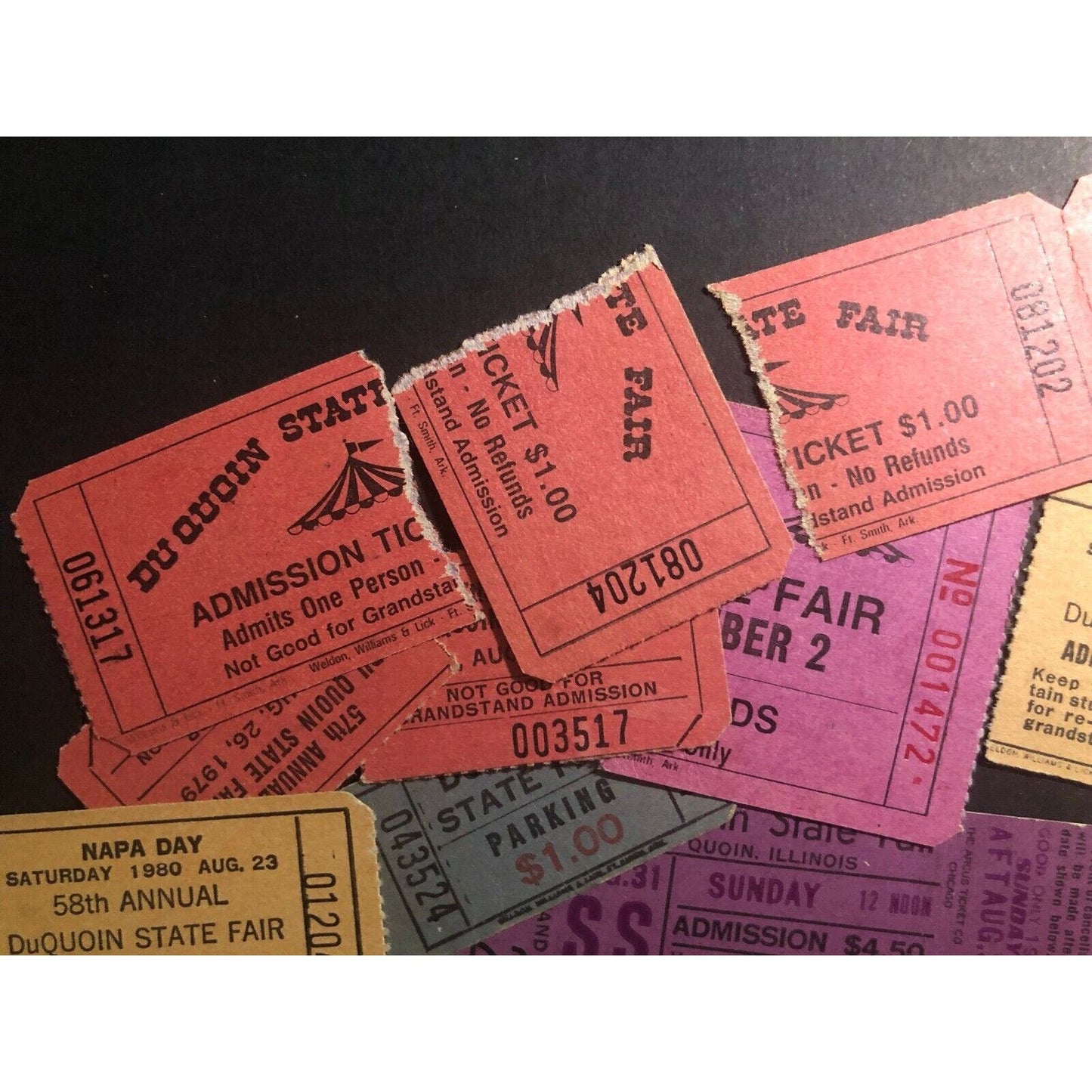 Du Quoin State Fair Ticket Stubs Group of 22 1979-80 incl.1ea Unused 69' 70'